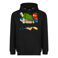 Black custom teacher books Heavyweight Hoodie - NancyCooperArtShop