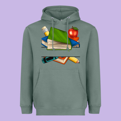 Custom Teacher Books Heavyweight Hoodie Designed By Nancycooperartshop