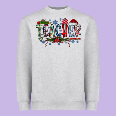 Teacher Christmas Heavyweight Sweatshirt Designed By Racoondesign