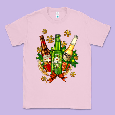 Beer Bottle Party Set For Christmas Classic Tee Designed By Adodesignshop