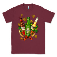 Burgundy beer bottle party set for christmas Classic Tee - AdoDesignShop