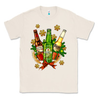 Natural beer bottle party set for christmas Classic Tee - AdoDesignShop