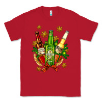 Red beer bottle party set for christmas Classic Tee - AdoDesignShop
