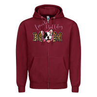 Burgundy french bulldog mom Zipper Hoodie - Jasminsmagicworld