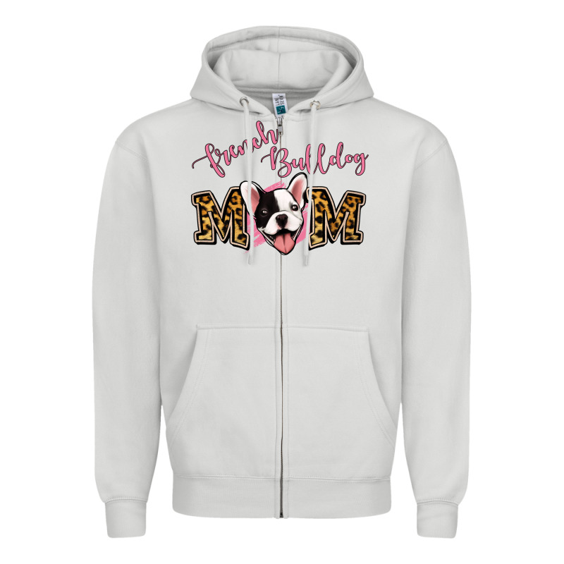 French Bulldog Mom Zipper Hoodie by Jasminsmagicworld | Teevron