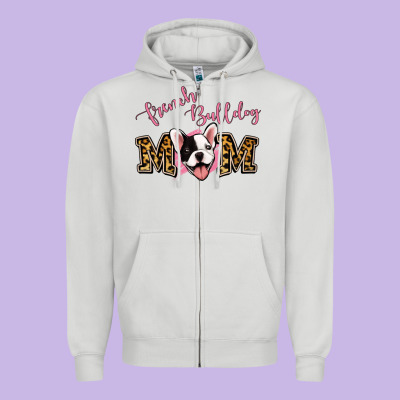 French Bulldog Mom Zipper Hoodie Designed By Jasminsmagicworld