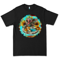 Black rattlesnake and sunflower Premium Tee - BarkalooDesign