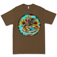 Cacao rattlesnake and sunflower Premium Tee - BarkalooDesign