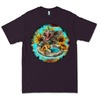 Plum rattlesnake and sunflower Premium Tee - BarkalooDesign