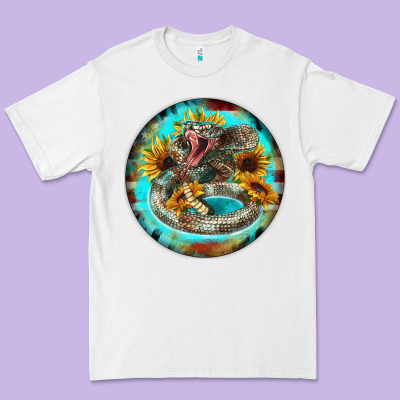 Rattlesnake And Sunflower Premium Tee Designed By Barkaloodesign