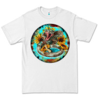 White rattlesnake and sunflower Premium Tee - BarkalooDesign