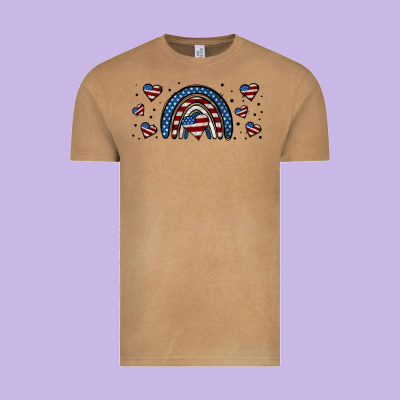 American Flag Rainbow 16oz Libbey Cup Vintage Tee Designed By Hra Design Shop