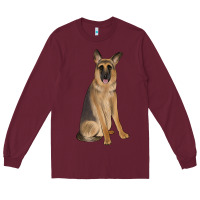 Burgundy german shepherd Long Sleeve Tee - JahusDesignShop