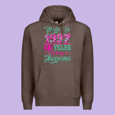 Made In 1997, 25 Years Of Being Awesome Premium Hoodie Designed By Jasminsmagicworld