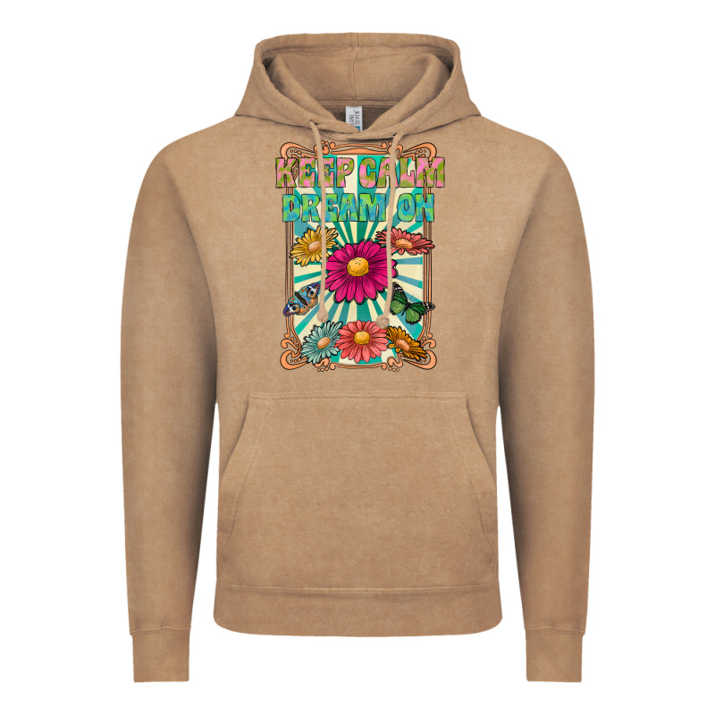 Keep Calm Dream On Vintage Hoodie by CowhideDigitalArt | Teevron