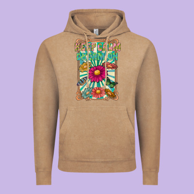 Keep Calm Dream On Vintage Hoodie Designed By Cowhidedigitalart