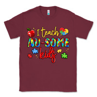 Burgundy i teach au some kids Classic Tee - LillyAllenDesigns