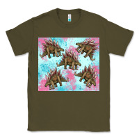 Army Green dinosaur stegosaurus Classic Tee - Artiststas