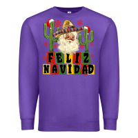 Purple feliz navidad mexican santa Premium Sweatshirt - MaliasSmallBusiness