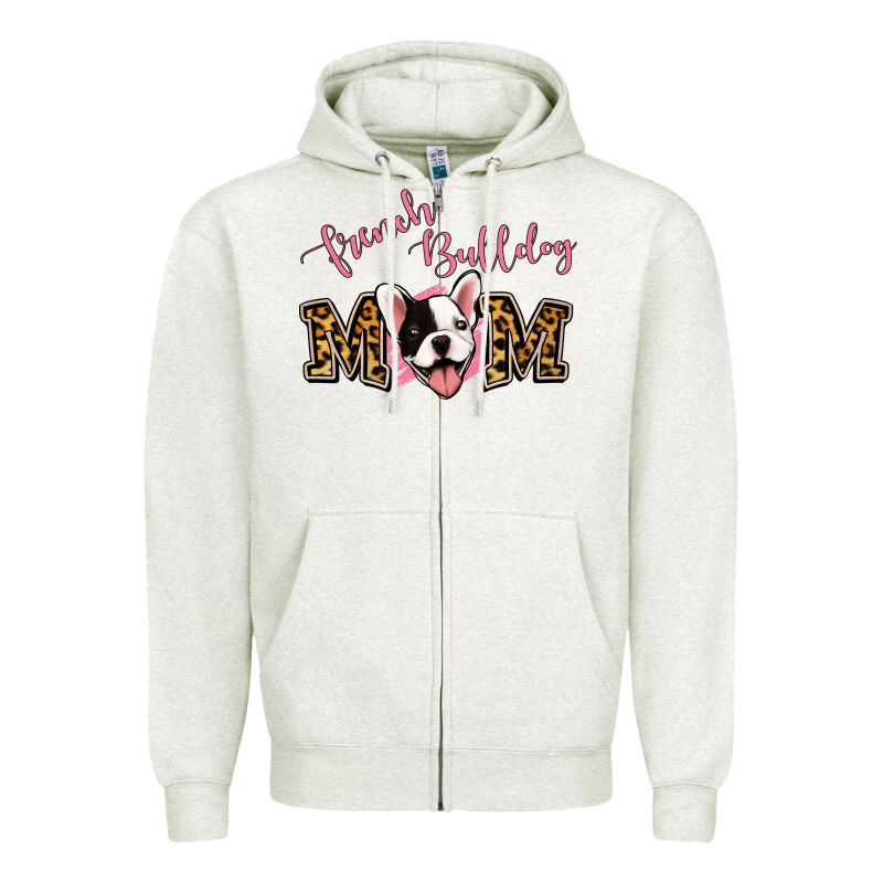 French Bulldog Mom Zipper Hoodie by Jasminsmagicworld | Teevron