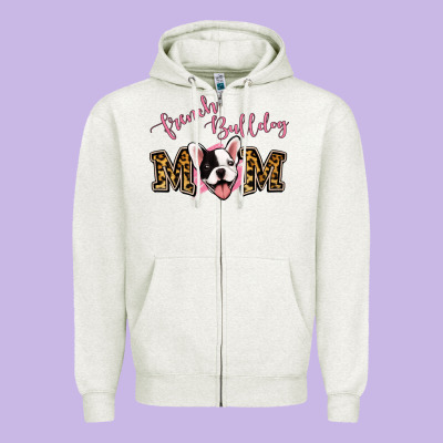 French Bulldog Mom Zipper Hoodie Designed By Jasminsmagicworld