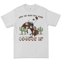 Dove Grey when the going gets tough cowboy up Premium Tee - MaliasSmallBusiness