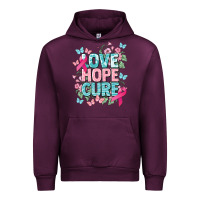 Mauve Wine Love hope cure cancer Awareness Urban Hoodie - HowdyJamesFarm