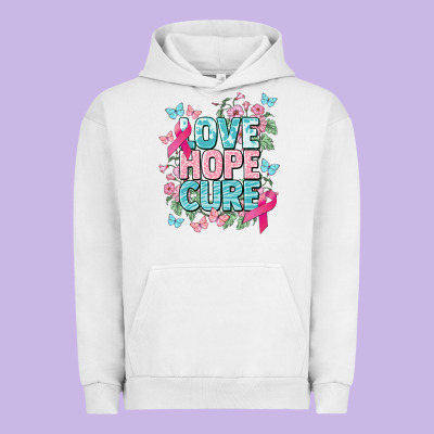 Love Hope Cure Cancer Awareness Urban Hoodie Designed By Howdyjamesfarm