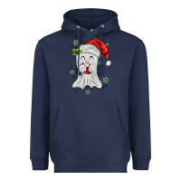 Navy merry christmas ghost Heavyweight Hoodie - MaliasSmallBusiness