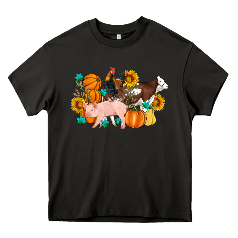 Farm Life Fall Pig Cow Rooster Heavy Core Tee by Artiststas | Teevron