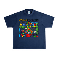 Navy autism awareness Urban Heavy Tee - JahusDesignShop