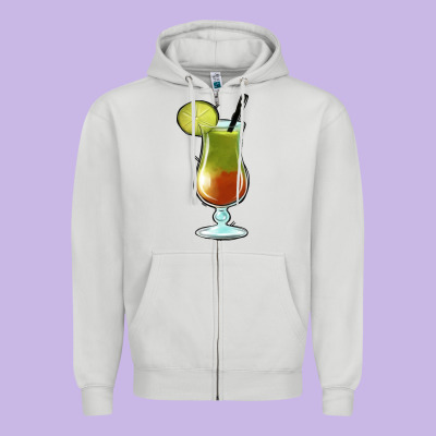 Margarita Glass Zipper Hoodie Designed By Jasminsmagicworld