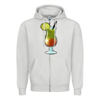 Dove Grey Margarita Glass Zipper Hoodie - Jasminsmagicworld