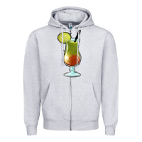 Heather Grey Margarita Glass Zipper Hoodie - Jasminsmagicworld