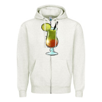 Oatmeal Heather Margarita Glass Zipper Hoodie - Jasminsmagicworld