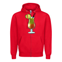 Red Margarita Glass Zipper Hoodie - Jasminsmagicworld
