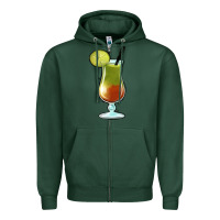 Sports Green Margarita Glass Zipper Hoodie - Jasminsmagicworld