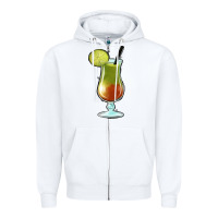 White Margarita Glass Zipper Hoodie - Jasminsmagicworld