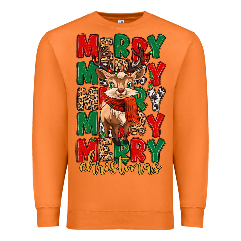 Merry Christmas Reindeer Premium Sweatshirt by MaliasSmallBusiness | Teevron