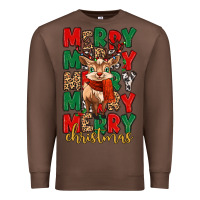 Chestnut merry christmas reindeer Premium Sweatshirt - MaliasSmallBusiness