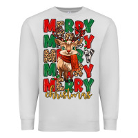 Dove Grey merry christmas reindeer Premium Sweatshirt - MaliasSmallBusiness