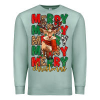 Seafoam merry christmas reindeer Premium Sweatshirt - MaliasSmallBusiness