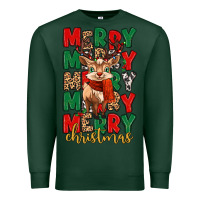 Sports Green merry christmas reindeer Premium Sweatshirt - MaliasSmallBusiness