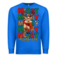 True Royal merry christmas reindeer Premium Sweatshirt - MaliasSmallBusiness