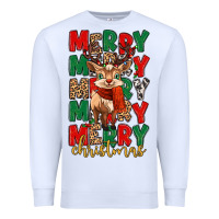 White merry christmas reindeer Premium Sweatshirt - MaliasSmallBusiness