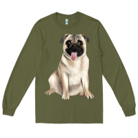 Army Green pug Long Sleeve Tee - JahusDesignShop