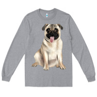 Heather Grey pug Long Sleeve Tee - JahusDesignShop
