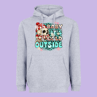 Baby Its Cold Outside Skeleton Heavyweight Hoodie Designed By Maliassmallbusiness