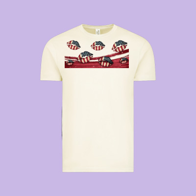 American Flag Lips 16oz Libbey Cup Vintage Tee Designed By Hra Design Shop