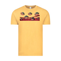 Vintage Mustard american flag lips 16oz libbey cup Vintage Tee - HRA Design Shop